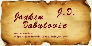 Joakim Dabulović vizit kartica